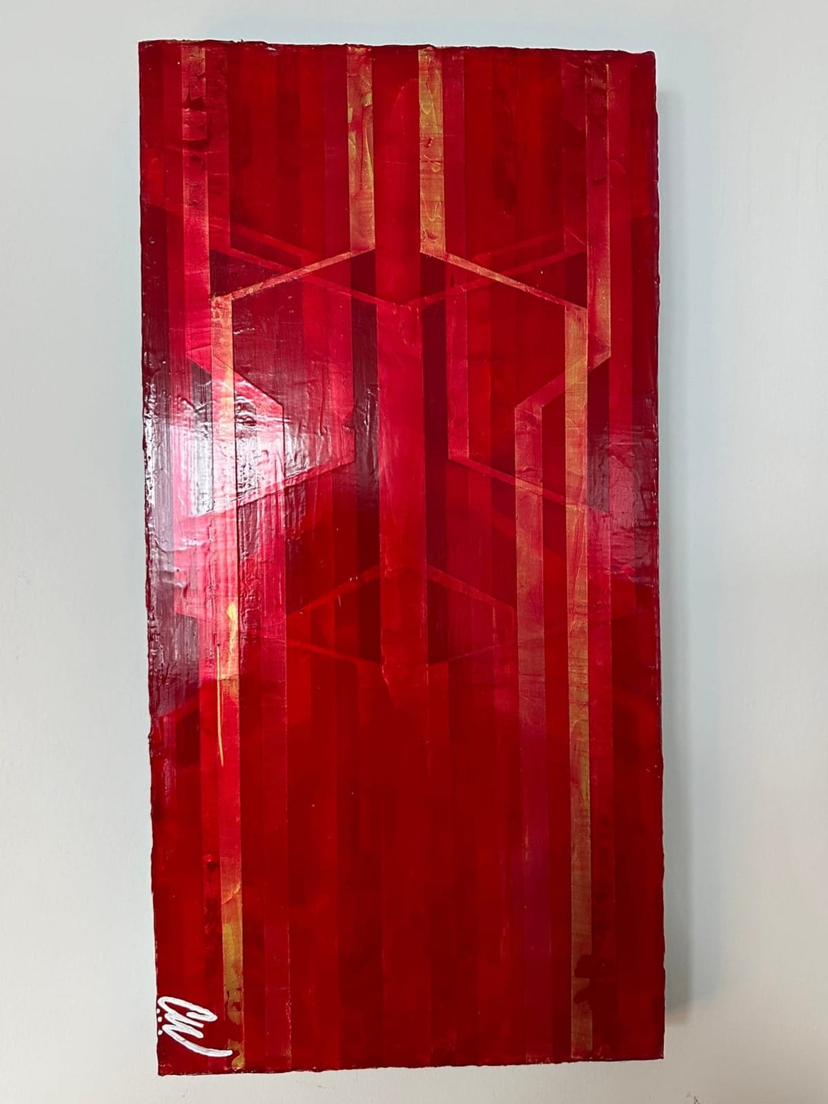 Cesare Venegoni - Do You Know How Fast You Were Going? - imcvv - Acrylic - Painting - Red - Gold - Transformer