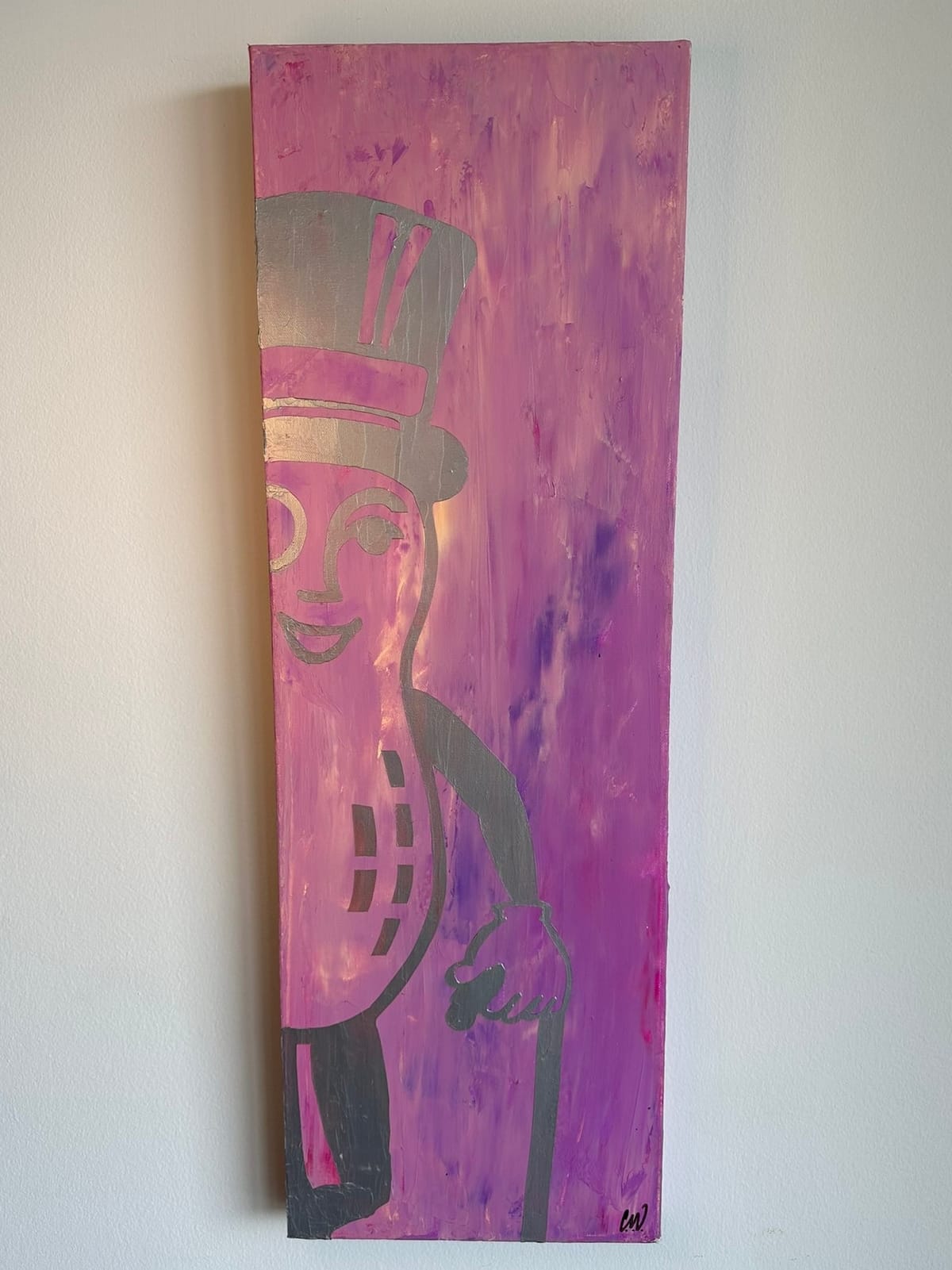 Cesare Venegoni - Bartholomew II - imcvv - Acrylic - Painting - Pink - Purple - Silver - Sexy Mr. Peanut